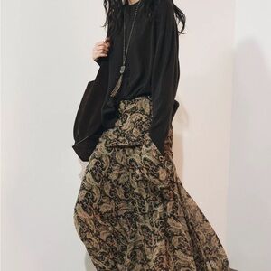 NWT - Zara - ZW Collection Paisley Long Skirt - Sz M